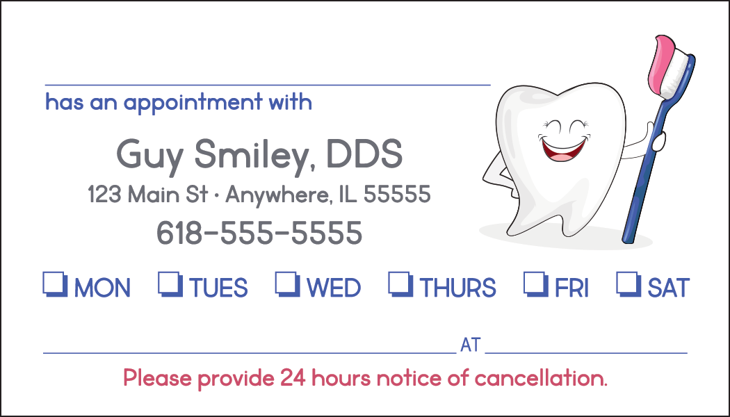 ITZAMNA Appointment Cards - 100 White Reminder Cards For Business & Professional Use